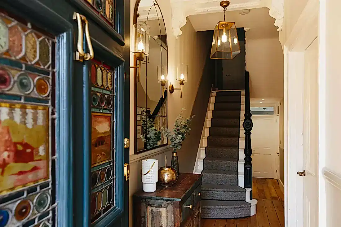Warm and welcoming rustic hallway 