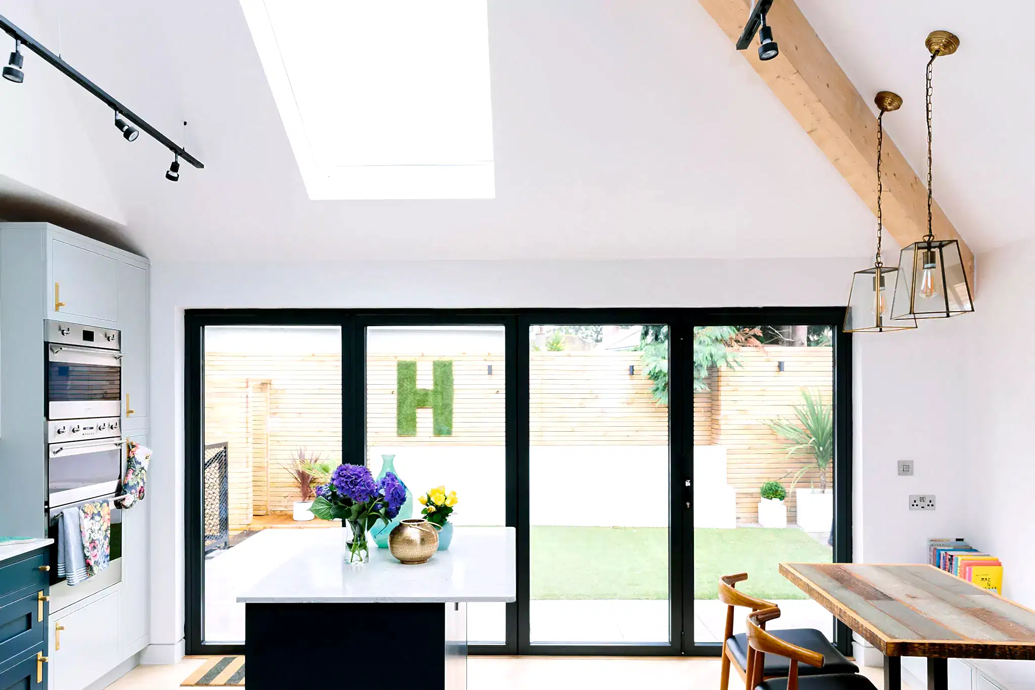 Kitchen with bifold doors to garden