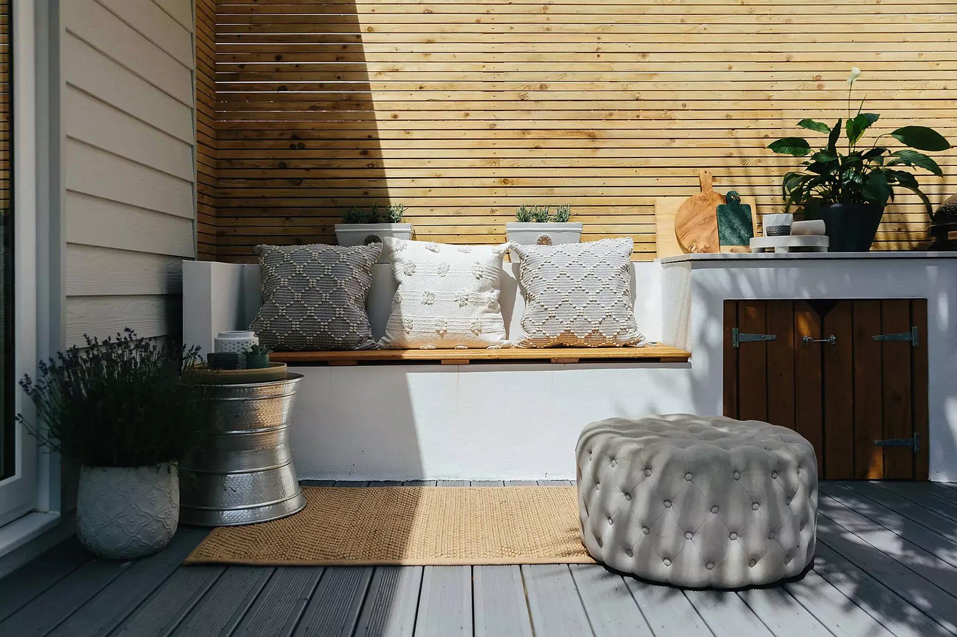 Garden bench with added storage