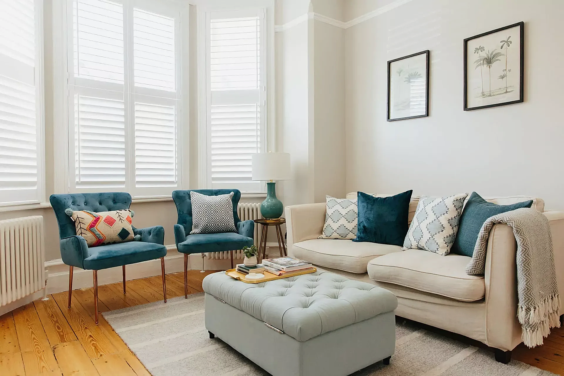 cosy white living room