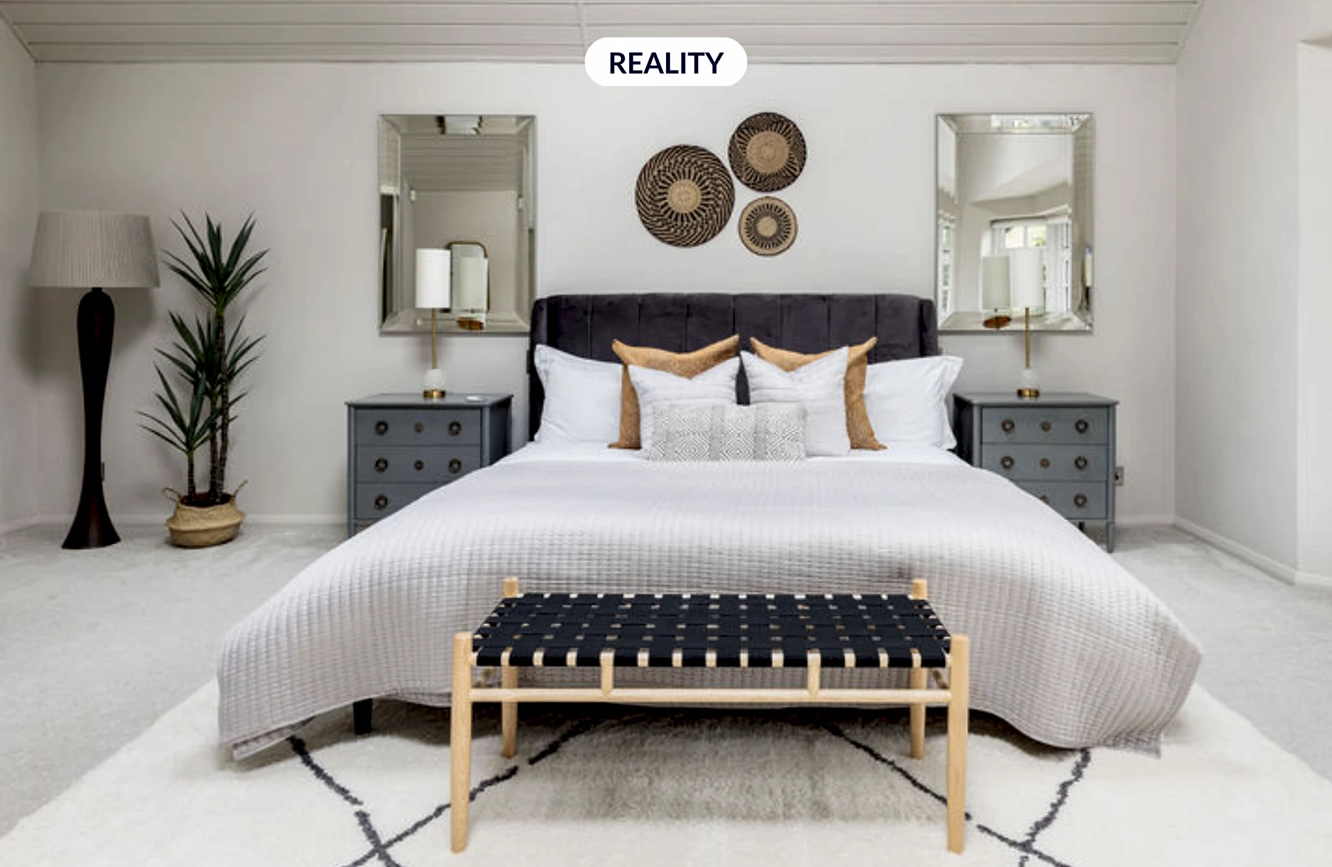 Grey master bedroom