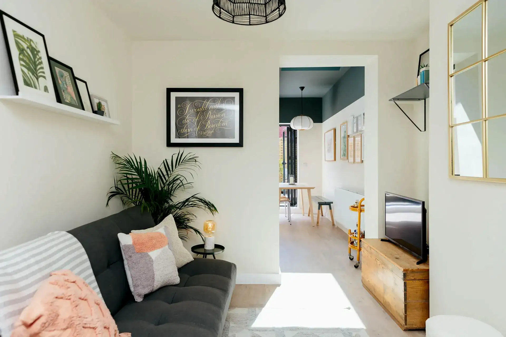 Pass-through living room layout