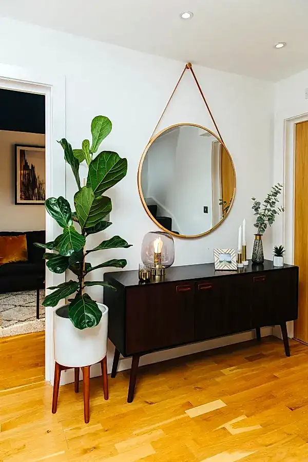 Statement mirror in hallway