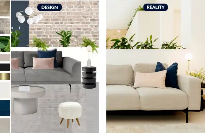 living room before and after