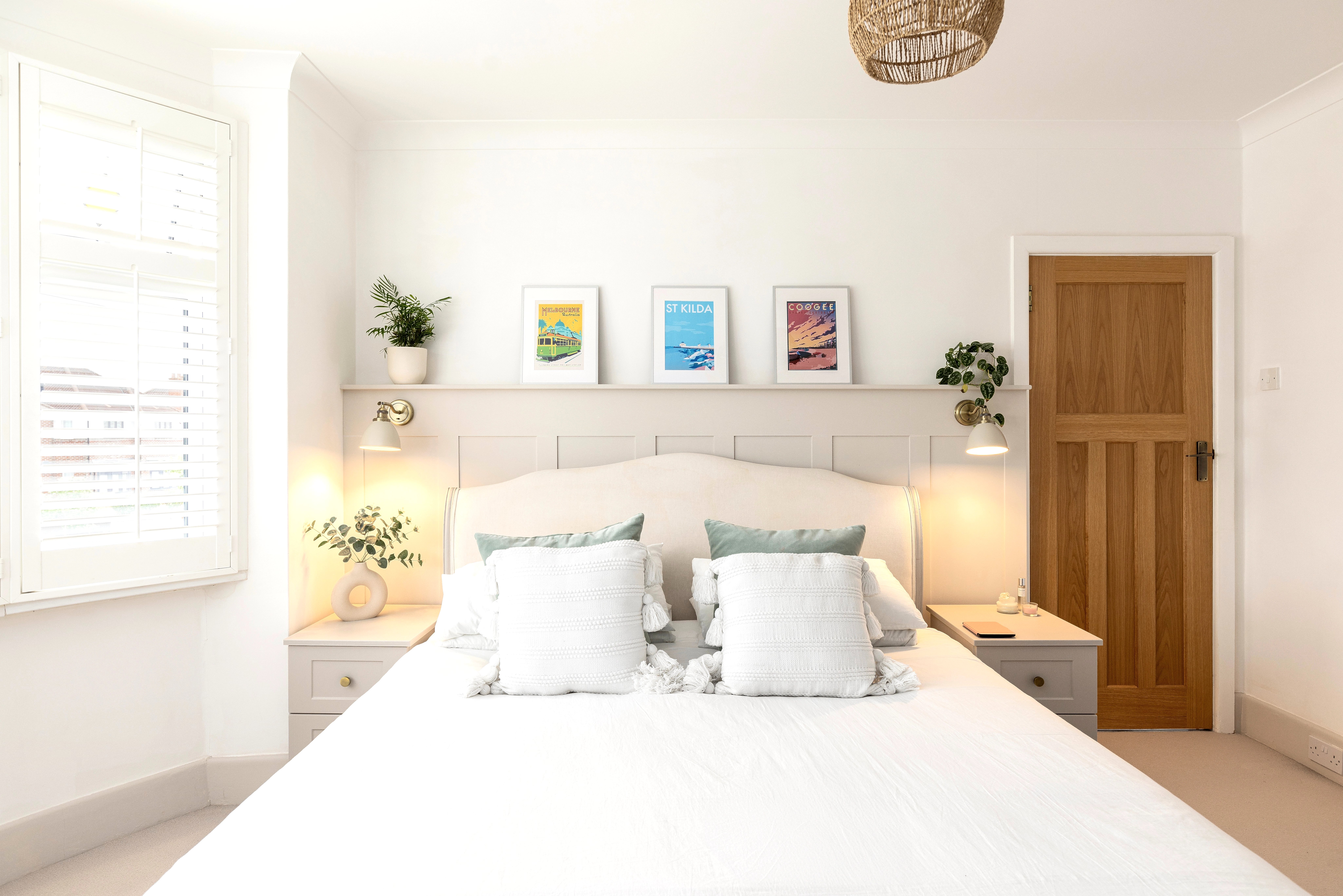 white, elegant and classic bedroom