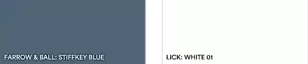Bold blue and white open plan colour scheme