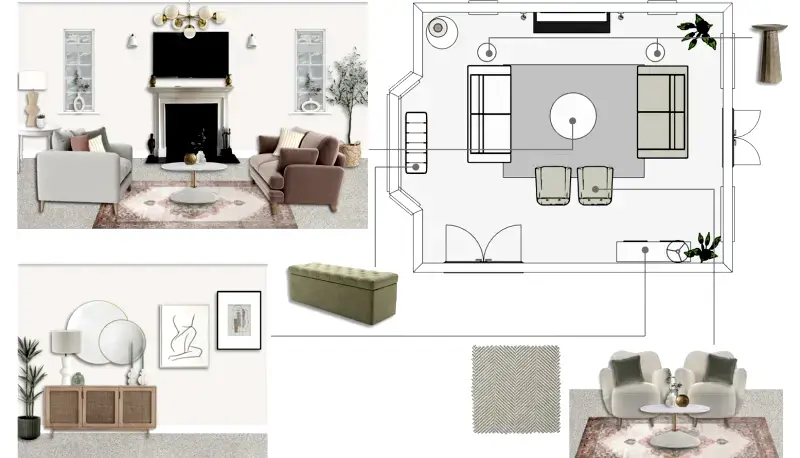 Large living room layout floorplan