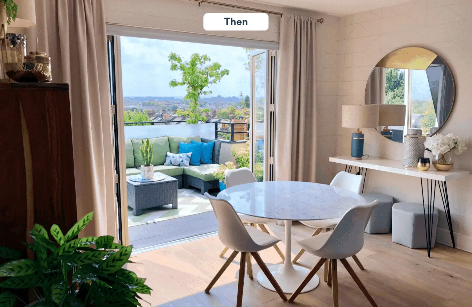 bold and contemporary dining space