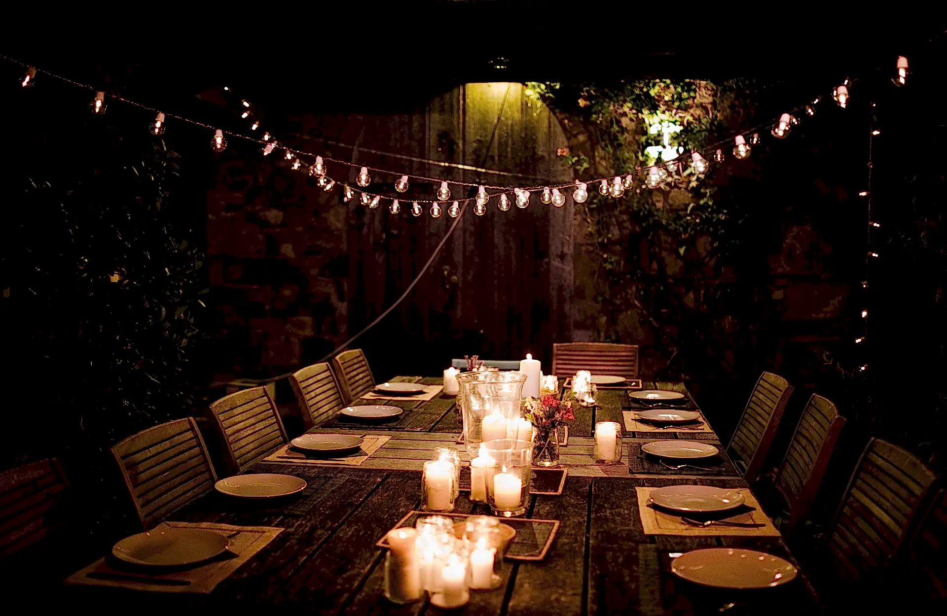 fairy lights for garden dining