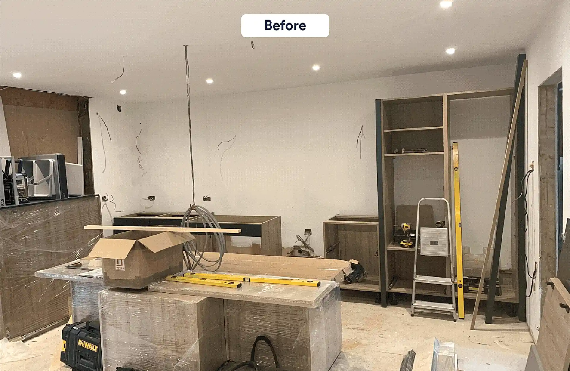 Modern, open plan family kitchen