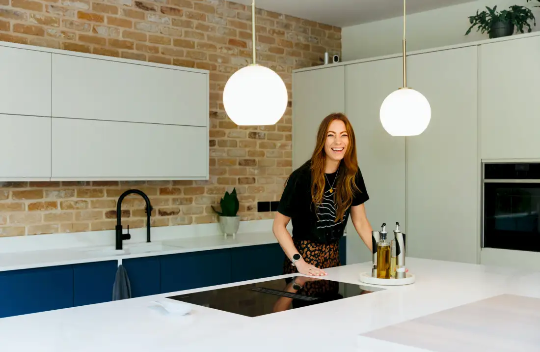 My Bespoke Room's Head of marketing on a photoshoot in a clients home