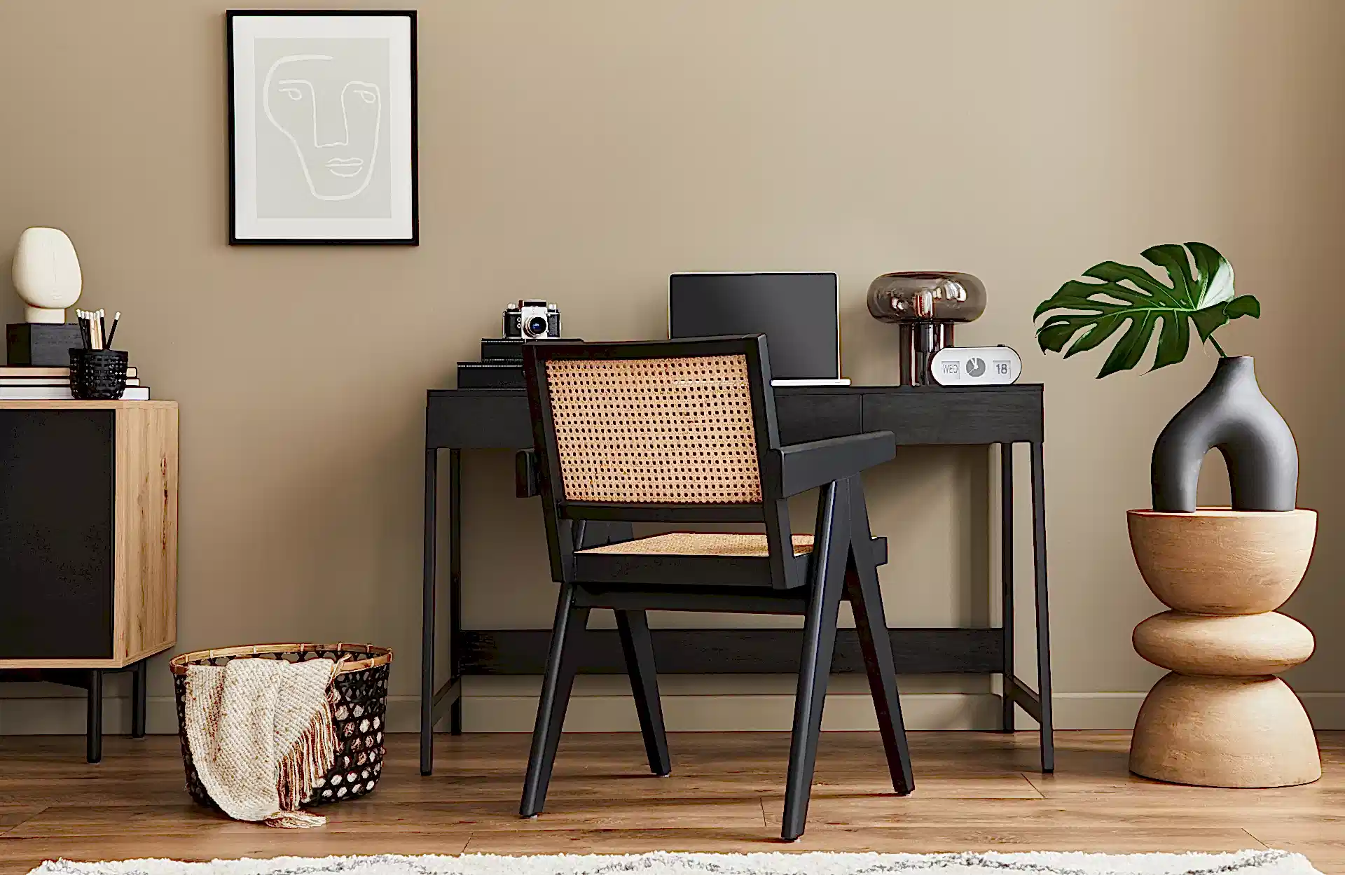 retro and contemporary style home office