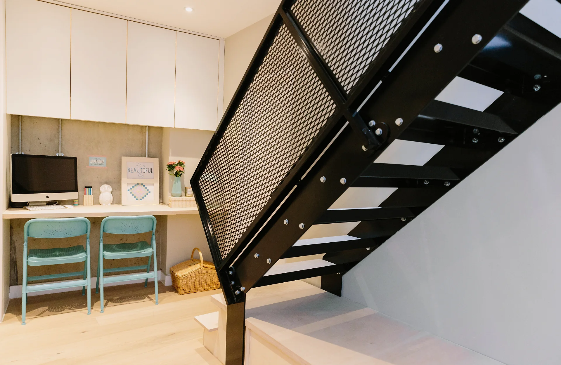 home office under stairs