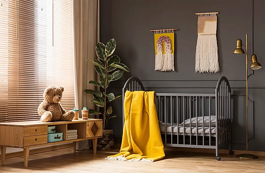 nursery with black basinet
