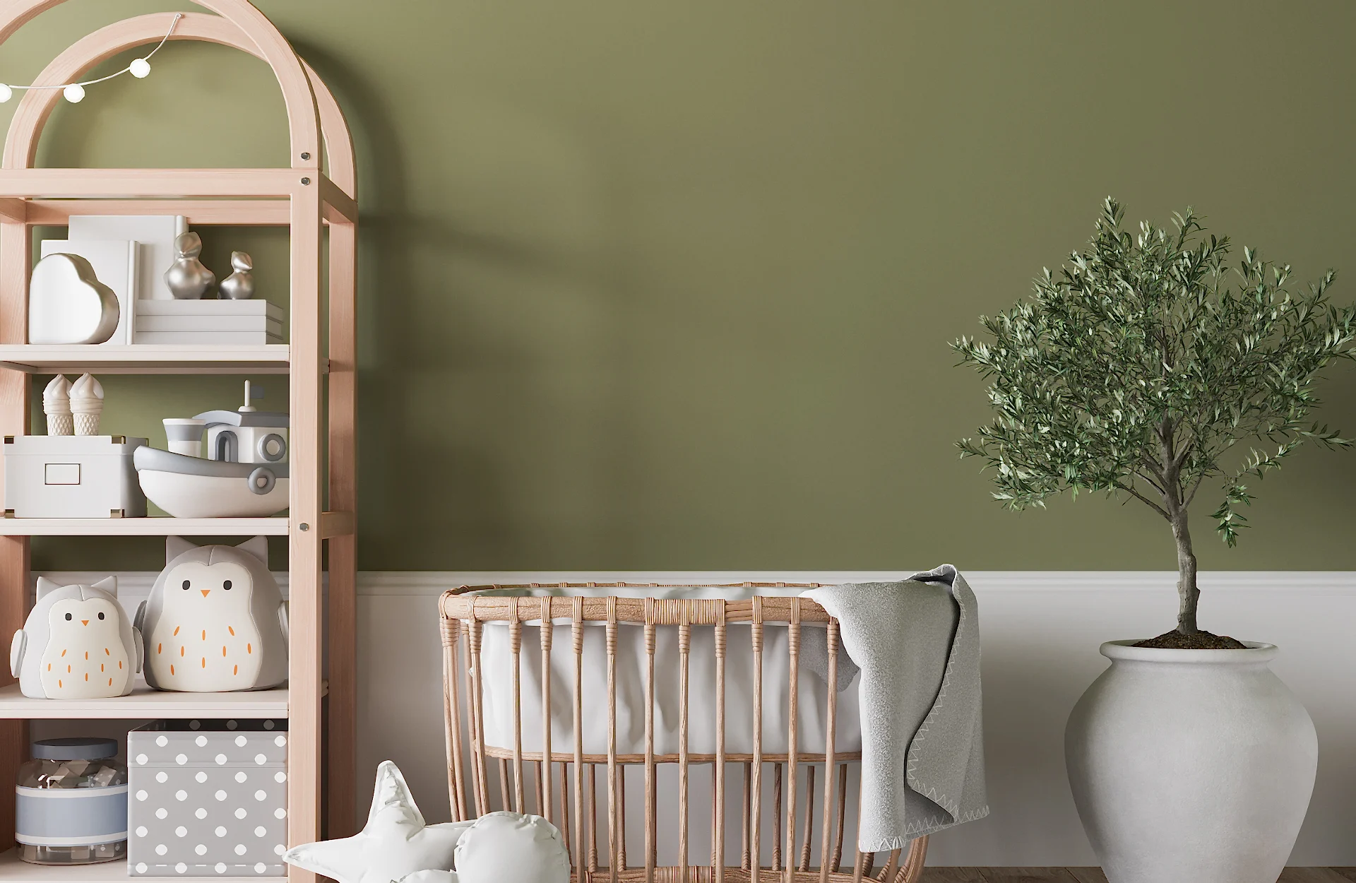 green wall child's nursery
