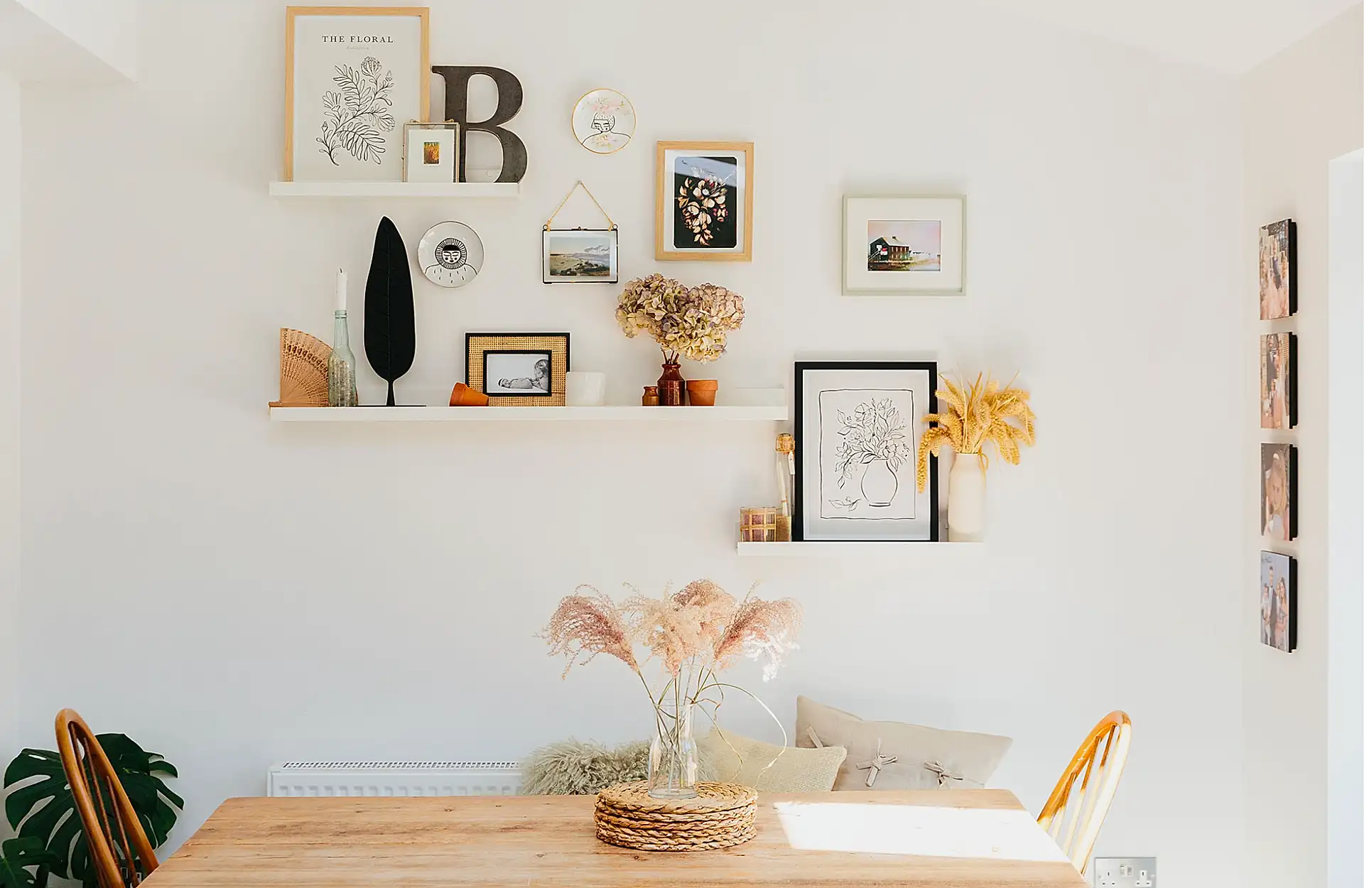 dining room with bench seat | Neutral scheme living room