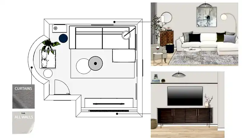 Bay window living room furniture layout floorplan