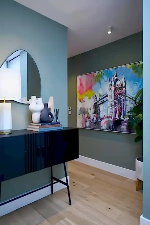 cool green hallway design