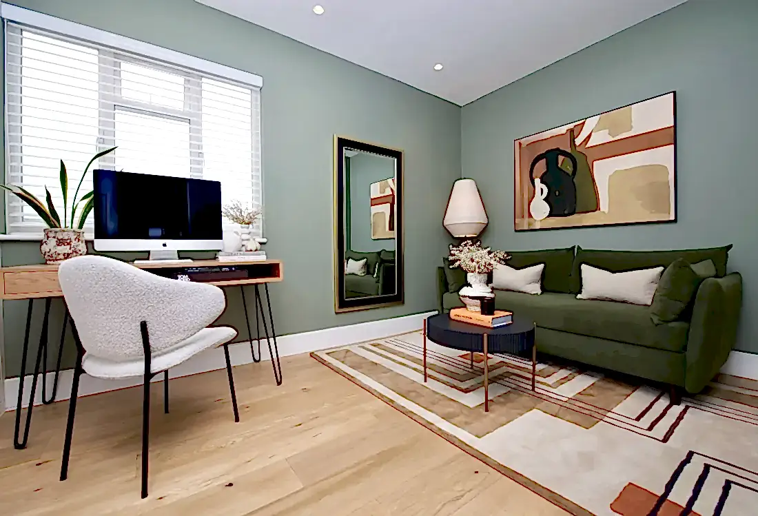 home office with sofa bed