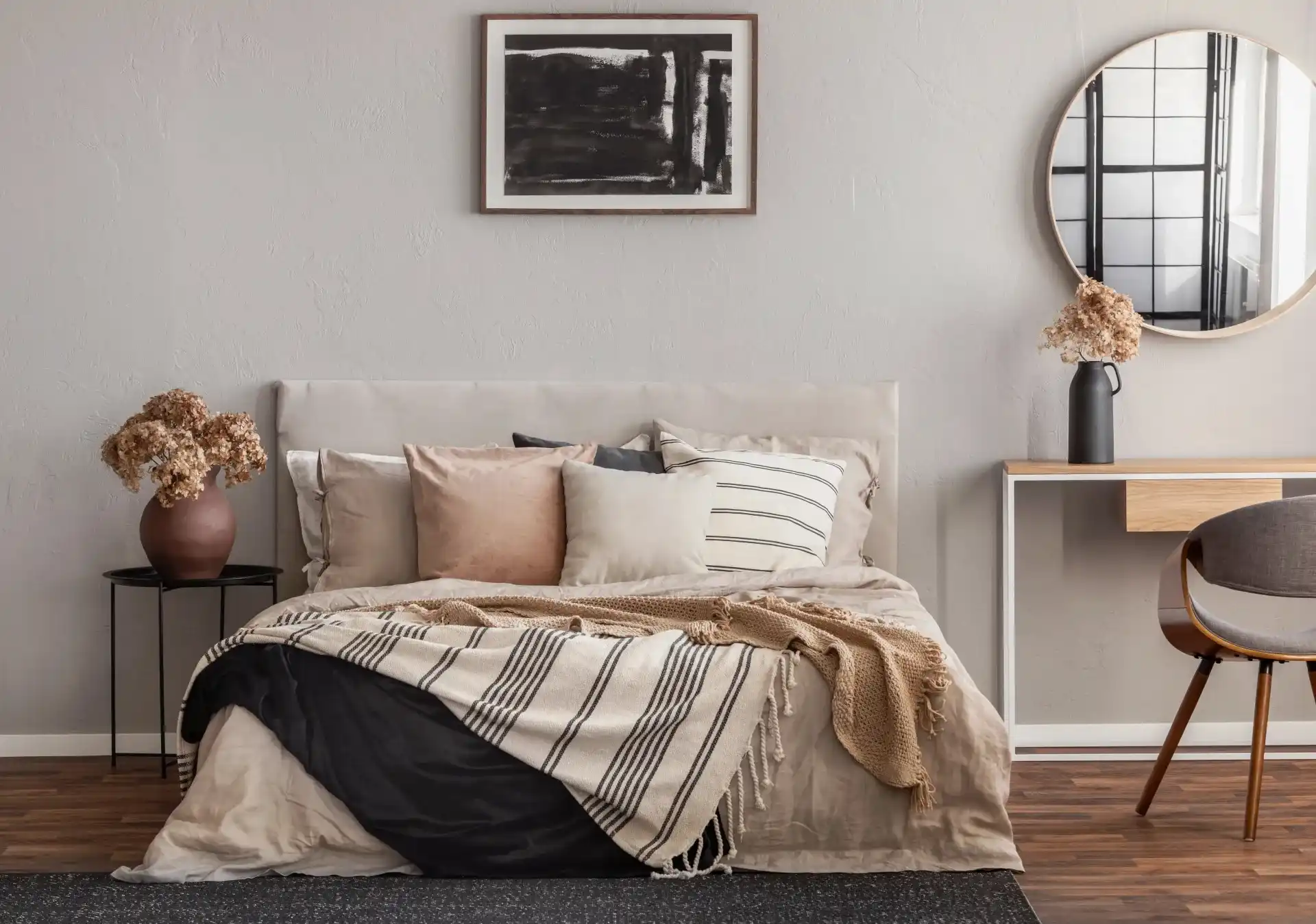 Natural grey bedroom