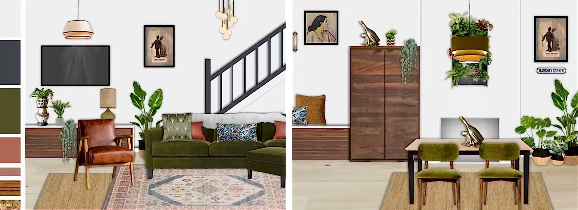Natural, mid-century lounge design