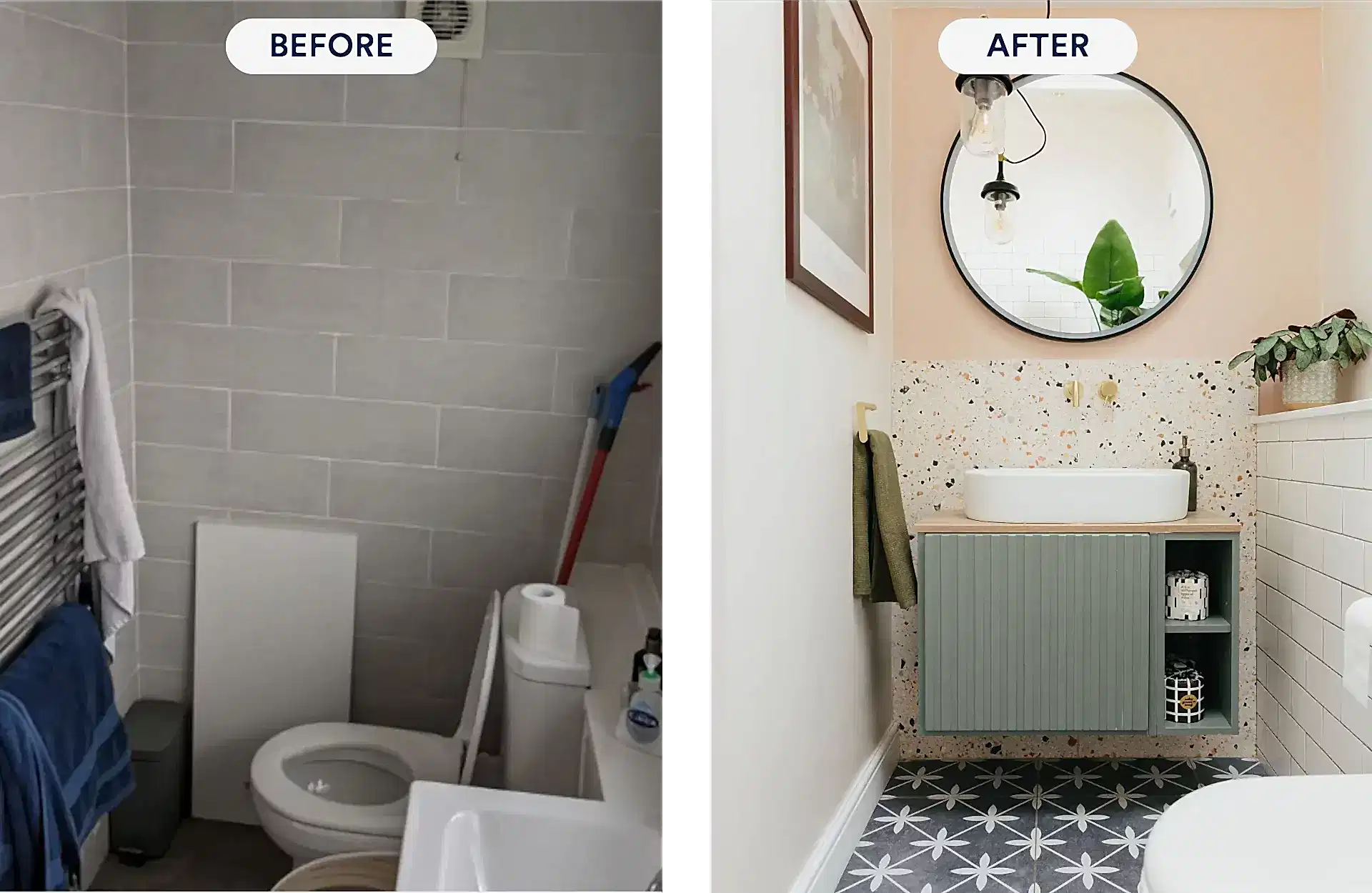 fun bathroom before and after