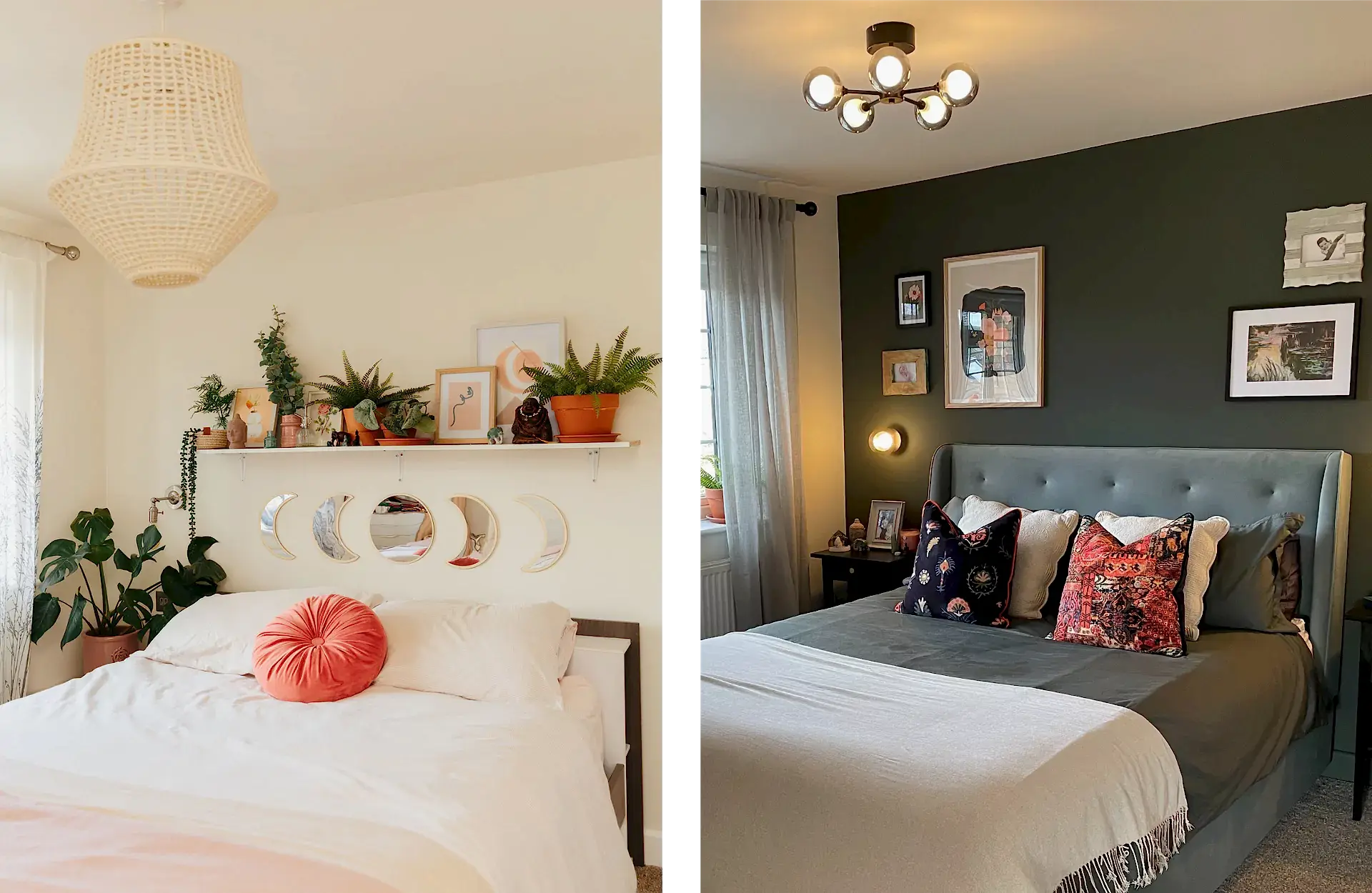 Light vs dark bedroom colour scheme